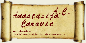 Anastasija Čarović vizit kartica